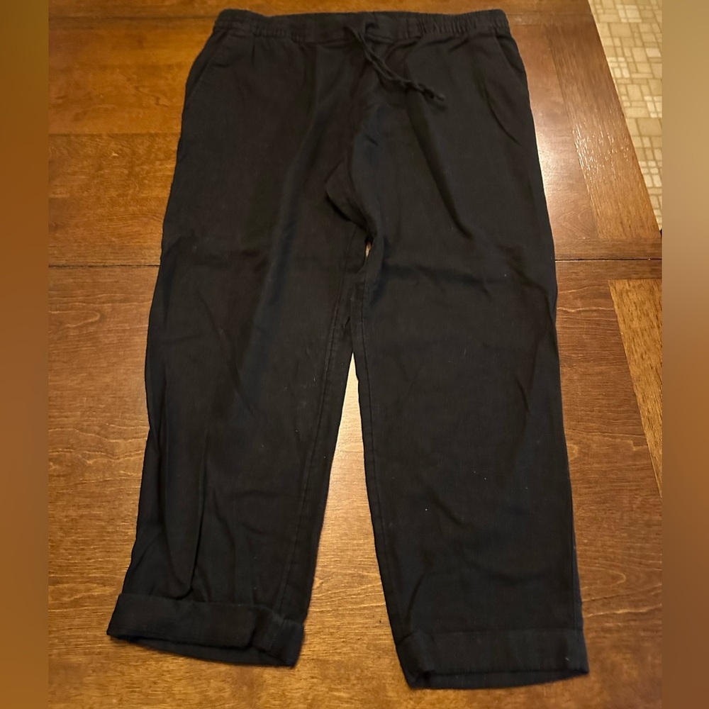 Old Navy Women's Black Linen Trousers